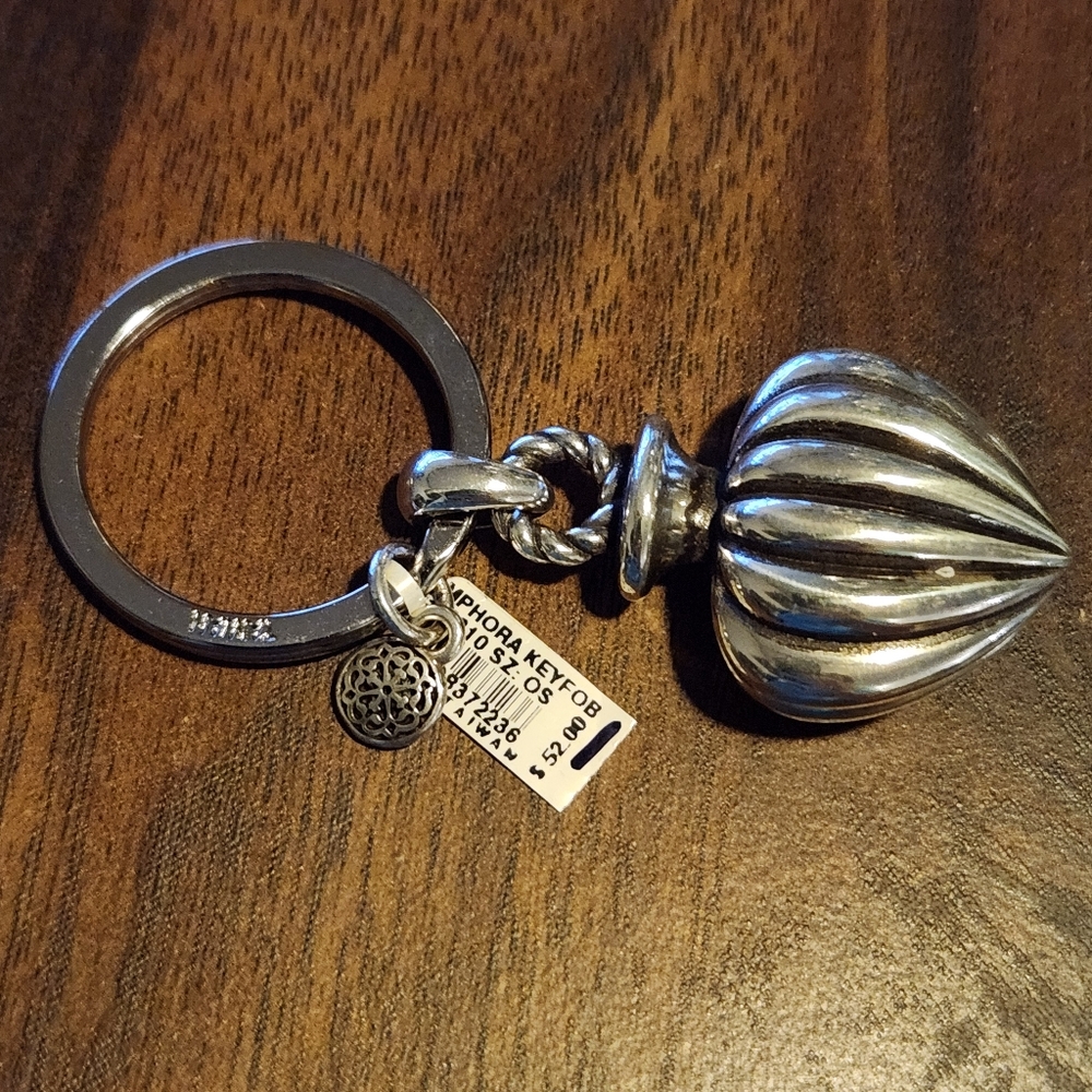 BRIGHTON amphora puffy heart key fob keychain NEW